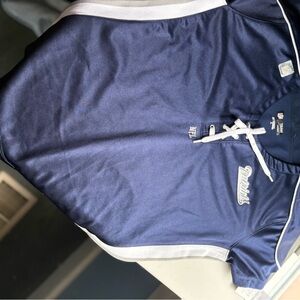 NFL Patriots Women's Blue and White Top
